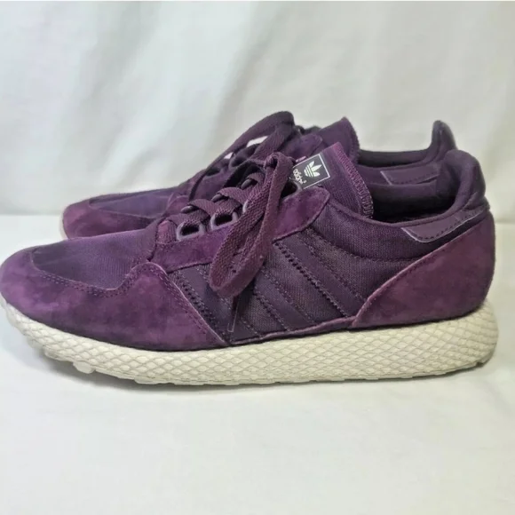 Adidas Originals Women's Forest Grove Red Night Purple Shoes Size 7.5 - Picture 2 of 12